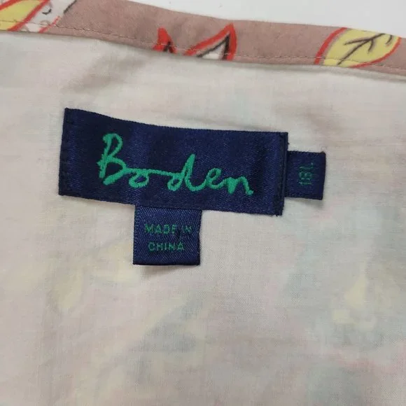 Boden Size 18 Long Peach Floral Lined Midi Skirt Side Zip A-Lone Cotton - Picture 5 of 8